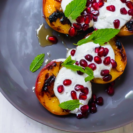 Charred Peaches with Labneh