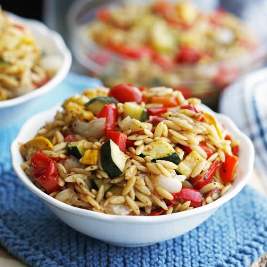 Roasted Vegetable Orzo Pasta