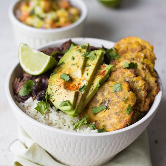 Baked Tostones Cuban Bowl