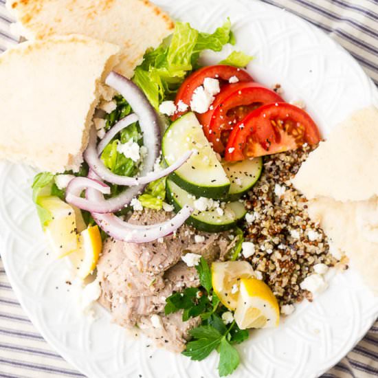 Greek Pork Quinoa Bowl