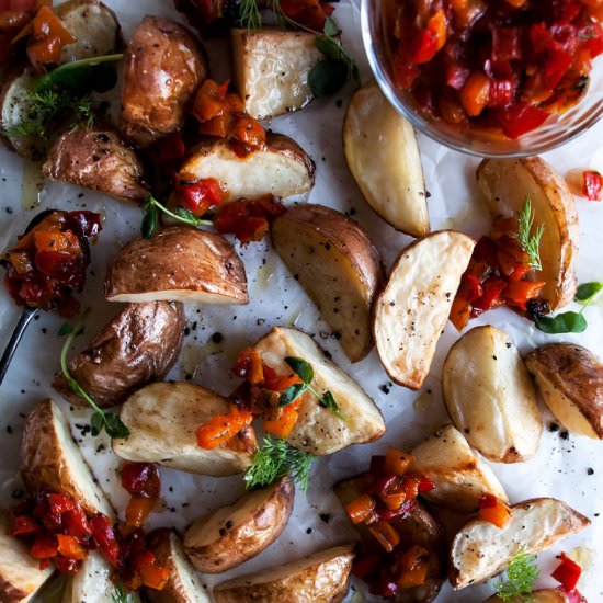 Roasted Potatoes & Pepper Mostarda