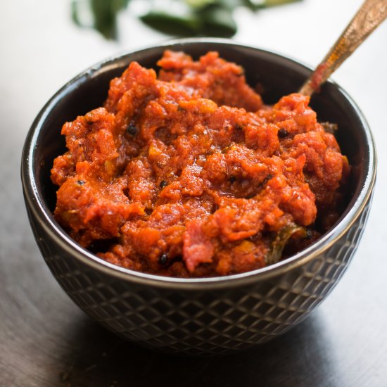 Instant Tomato chutney / thokku