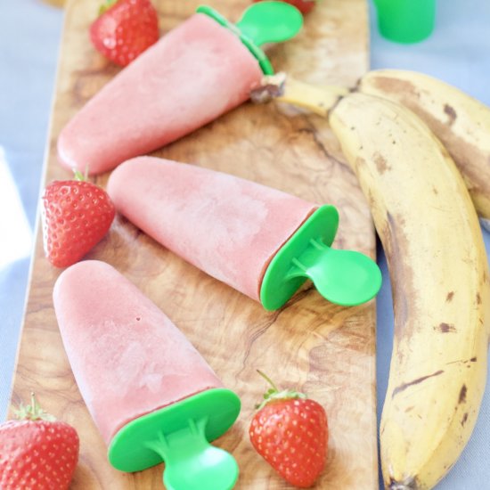 Strawberry & Banana Ice Lollies