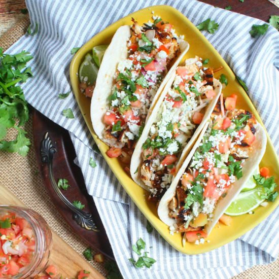 Honey Lime Chicken Tacos with Slaw