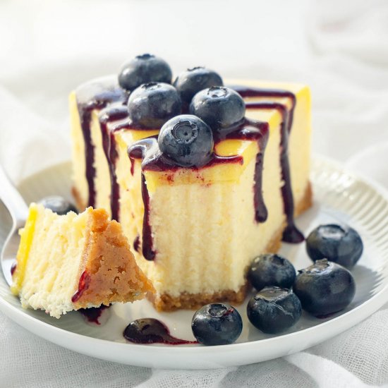 Luscious Lemon Blueberry Cheesecake