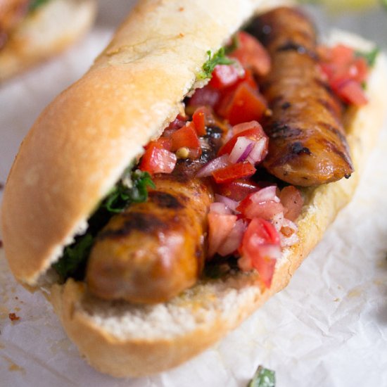 Choripán – Chorizo and Chimichurri