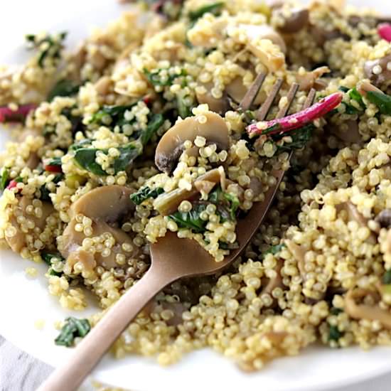 Swiss Chard and Mushroom Quinoa