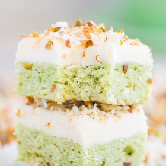 Coconut Pistachio Bars