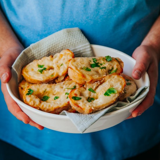 Spicy Three Cheese Garlic Bread