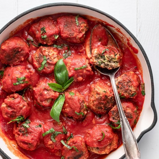 Summer Veggie Balls in Tomato