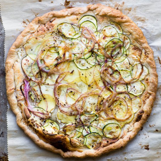 Goat Cheese and Summer Squash Tart