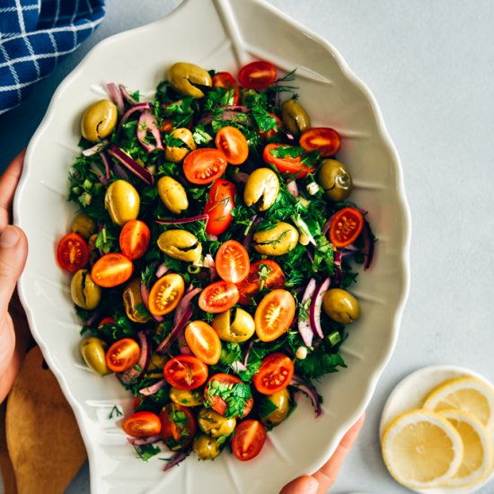 Mediterranean Green Olive Salad