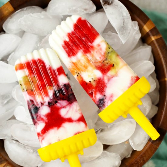 Greek Yogurt Fruit Popsicles