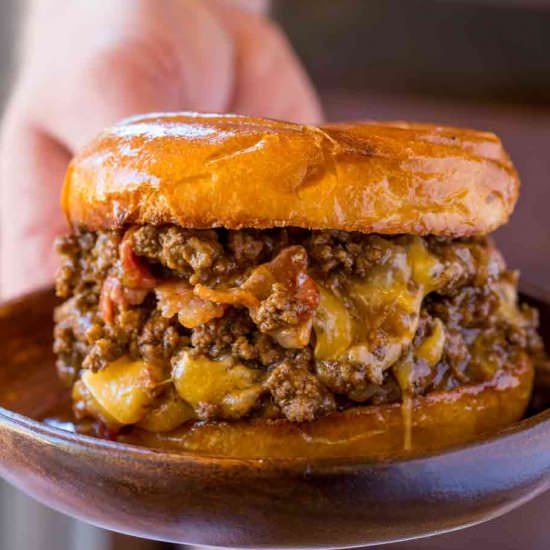 Bacon, Beer and Cheese Sloppy Joes