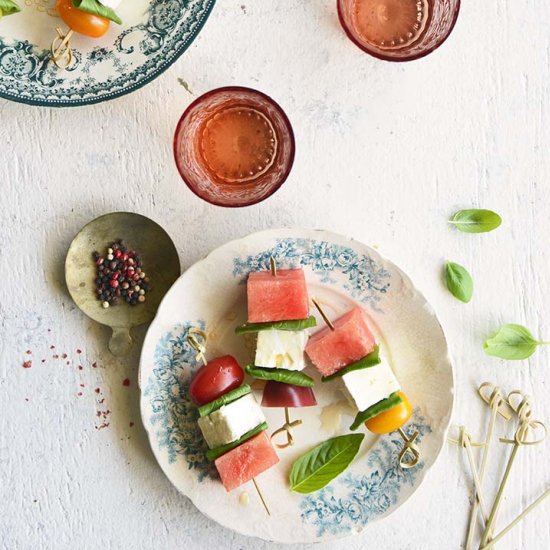 Watermelon Salad Skewers