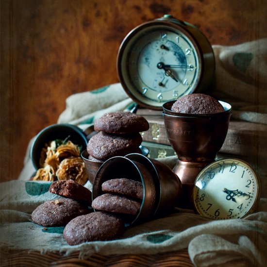 Chocolate Walnut Butter Cookies