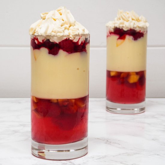 Nectarine and Raspberry Trifle Pots