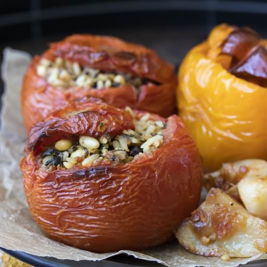 Greek Stuffed Tomatoes and Peppers