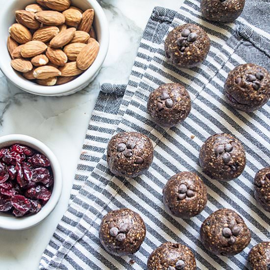 Chocolate Almond Raw Energy Balls