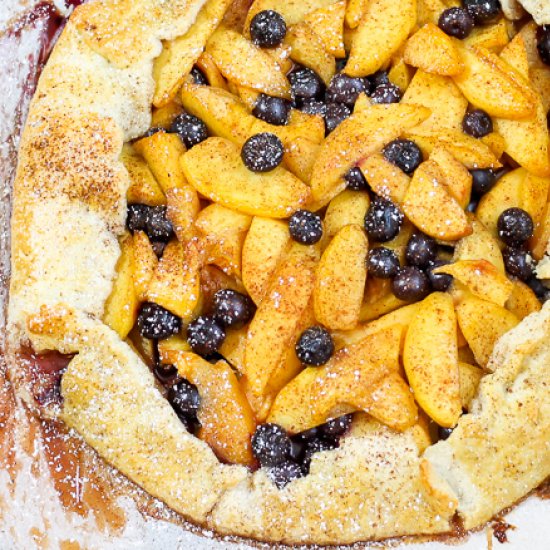 Rustic Peach Blueberry Tart