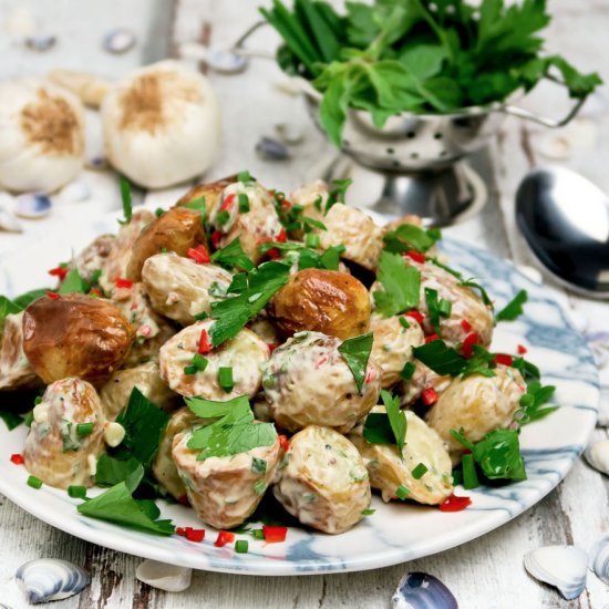 Baby potato and herb salad