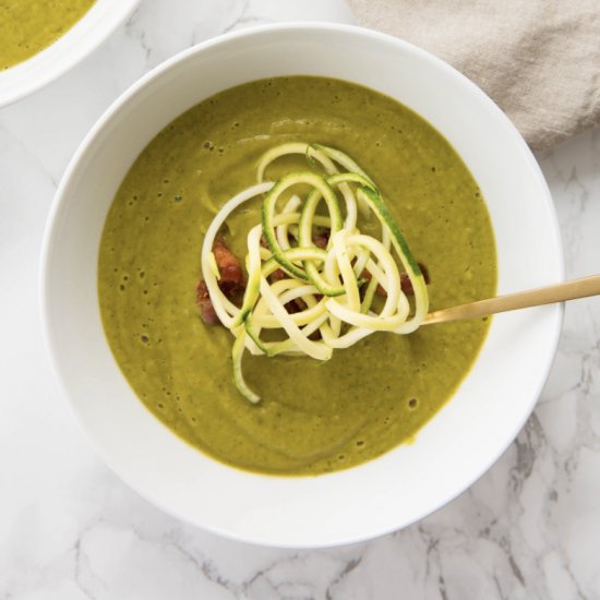 Creamy Zucchini Soup with Bacon