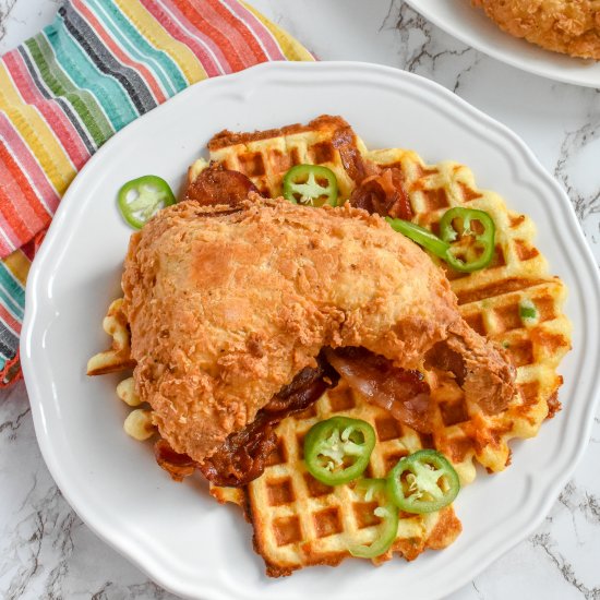 Jalapeno Cheddar Cornmeal Waffles