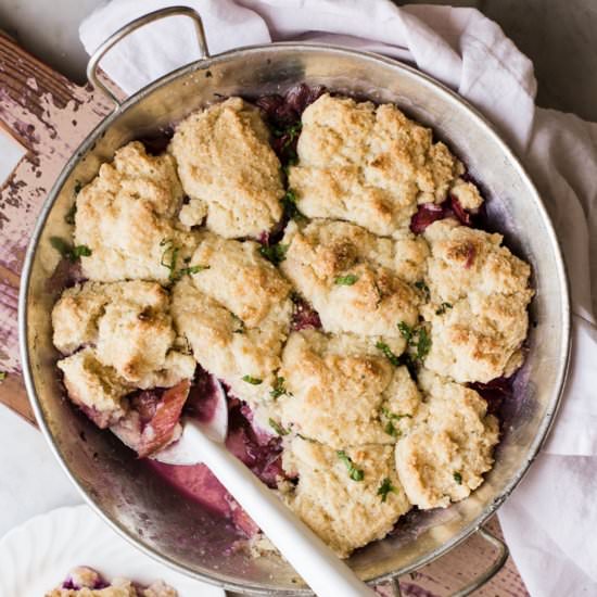 Rhubarb Mint Cobbler