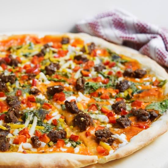 Vegan Cheeseburger Pizza