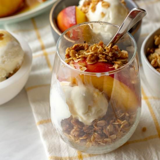 Peach Sundae with Honey Oats