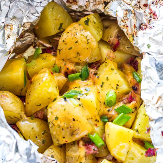 Cheesy Bacon Potato Foil Packets