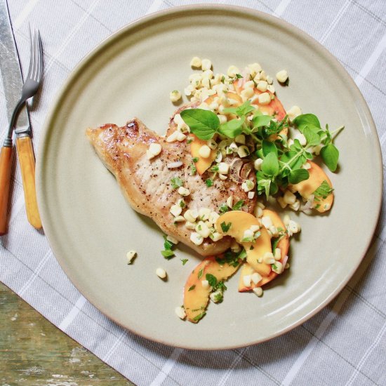 Pork Chops with Peach Corn Salsa