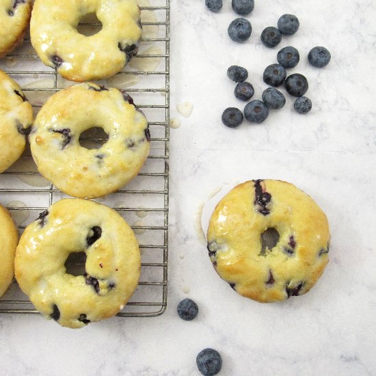 Glazed Blueberry Donuts