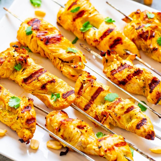 Chicken Satay With Peanut Sauce