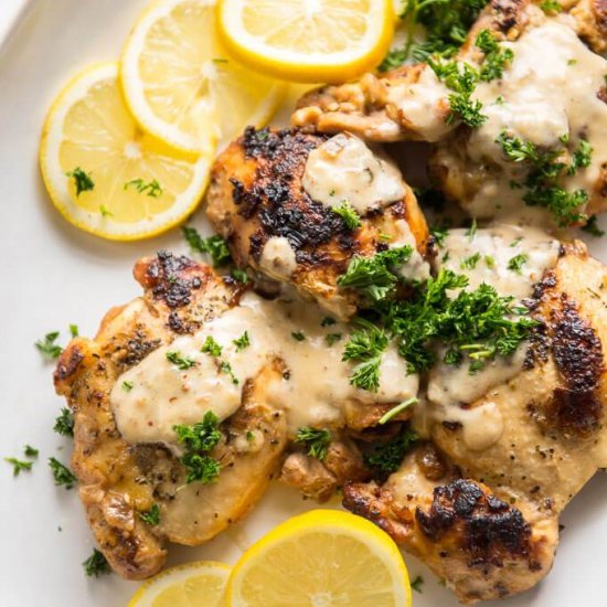 Chicken Thighs w/ Creamy Lemon Sauce