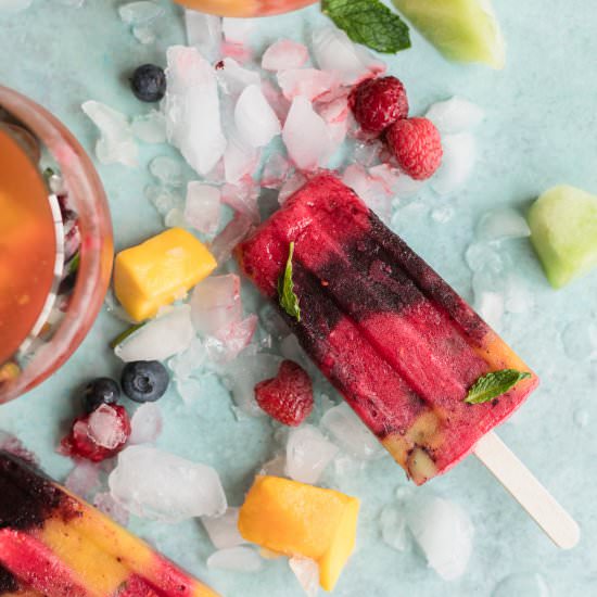 Rainbow Rosé Poptails