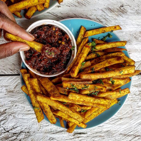 chilli cinnamon sweet potato fries