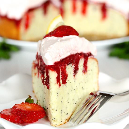 POPPY SEED STRAWBERRY POKE CAKE