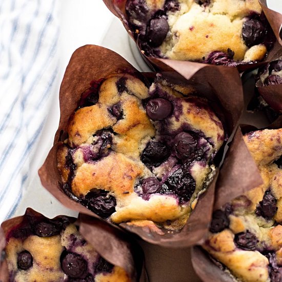 Fluffy Blueberry Jam Swirled Muffin