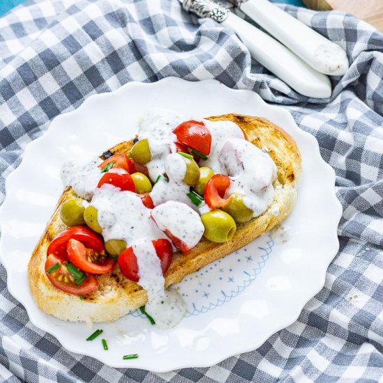 Olive and Tomatoes on Toast