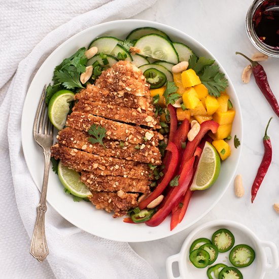 Crispy Peanut Chicken Asian Salad