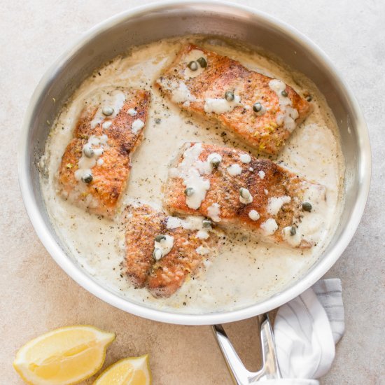 Creamy Salmon Piccata