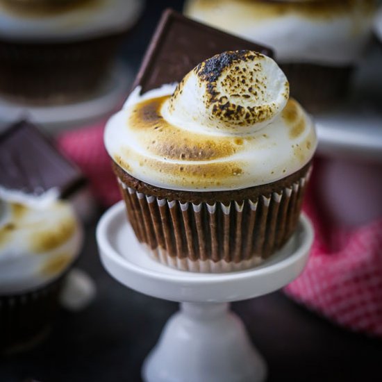 Caramel S’mores Cupcakes