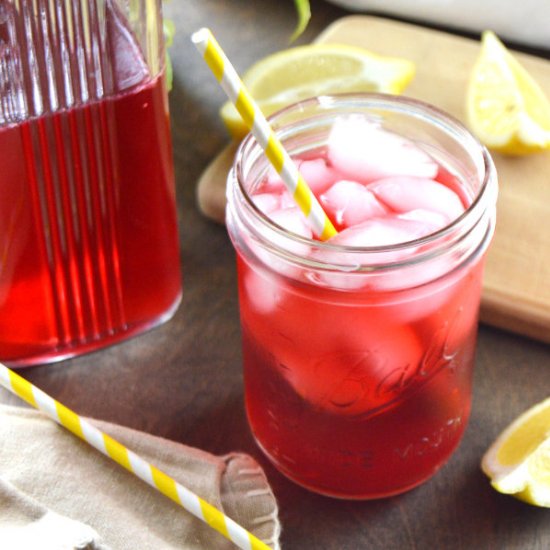 Sugar Free Hibiscus Lemonade Cooler