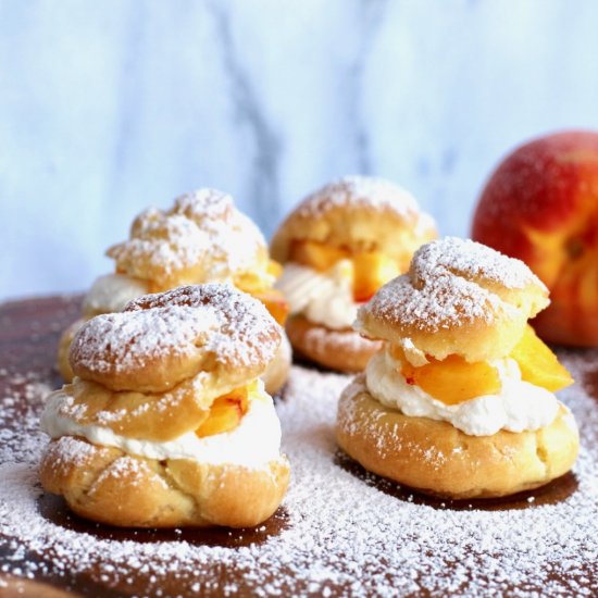 CREAM PUFFS WITH PEACH CHANTILLY