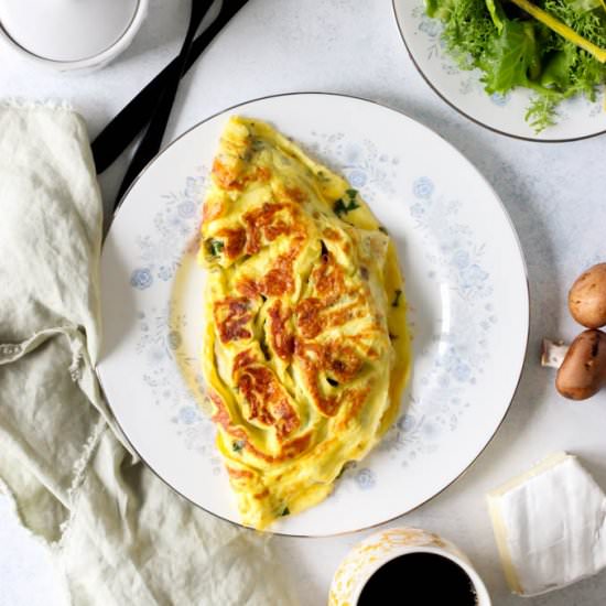 mushroom and brie omelette