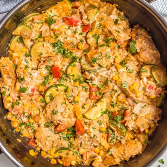 Queso Chicken Skillet with Veggies