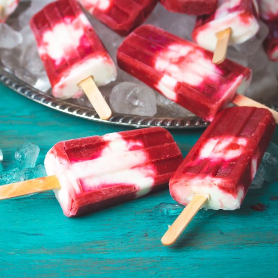 Raspberry and Honey Yogurt Popsicle