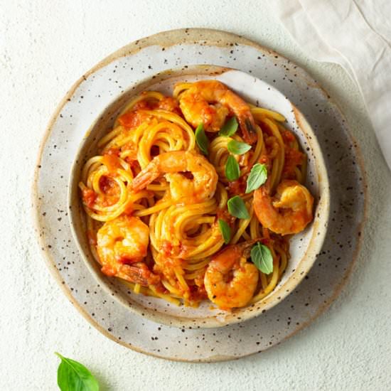 Shrimp Pasta & Fresh Tomato Sauce