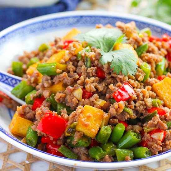 Green Bean and Ground Pork Stir Fry